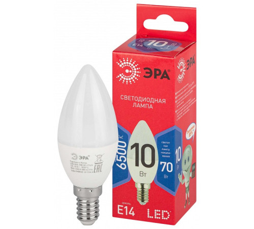 Лампа светодиодная Эра E14 10Вт 6500K LED B35-10W-865-E14 R