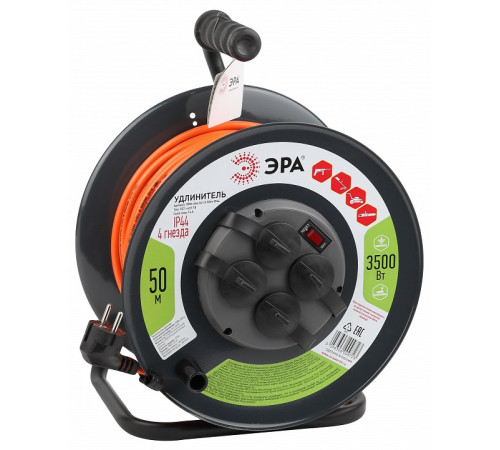 Удлинитель Эра RMx-4es-3x1.5-50m-IP44