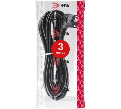 Сетевой провод ЭРА U-3x1,5-3m-B 3x1.5 мм² 3 м черный U-3x1,5-3m-B