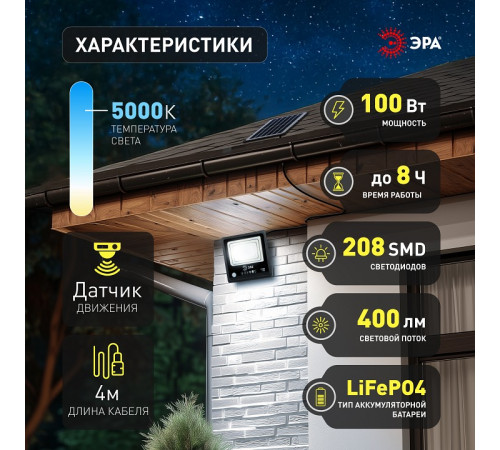 Настенно-потолочный прожектор Эра ERAPRO-100