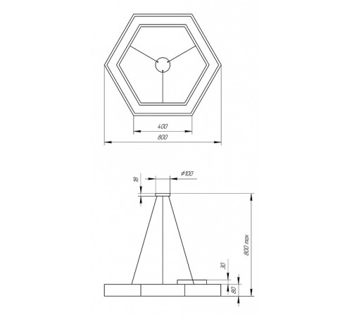 Подвесной светильник Эра Hexagon Б0050556