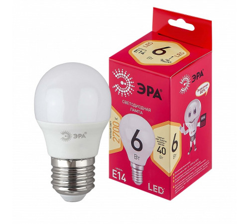 Лампа светодиодная Эра LED P45-6W-827-E14 R