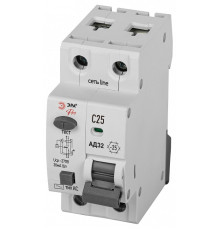 Дифференциальный автоматический выключатель электронный 1P+N Эра АД-32 D32E2C25АC30P