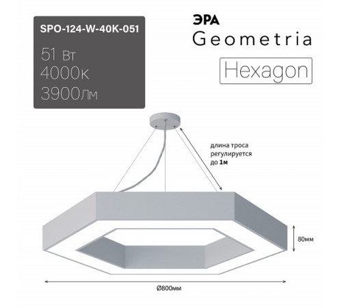 Подвесной светильник Эра Hexagon Б0058882