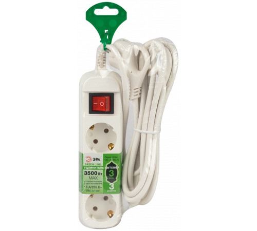 Удлинитель с выключателем Эра UDL-16-330-ES