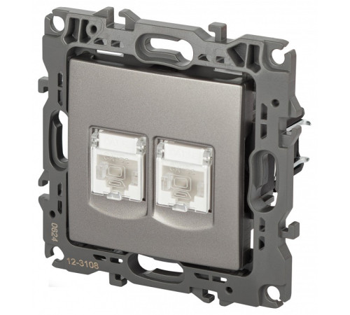 Розетка двойная Ethernet RJ-45 без рамки Эра Эра 12 12-3108-16