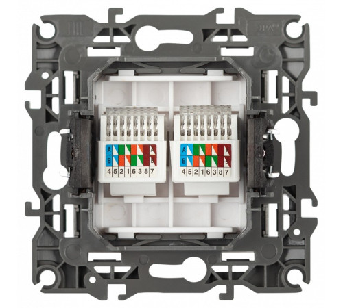 Розетка двойная Ethernet RJ-45 без рамки Эра Эра 12 12-3108-16
