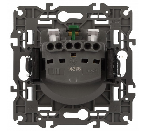 Розетка с заземлением и со шторкой, без рамки с крышкой Эра Эра Elegance 14-2103-16