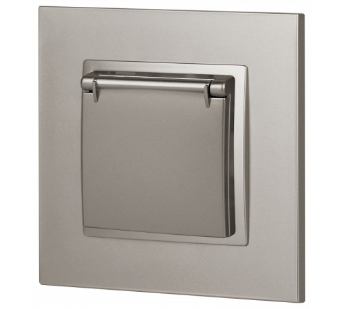 Розетка с заземлением и со шторкой, без рамки с крышкой Эра Эра Elegance 14-2103-16