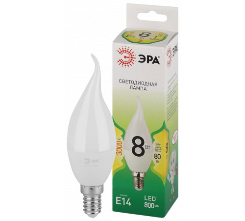 Лампа светодиодная Эра Green Line LED BXS-8W-830-E14 GL