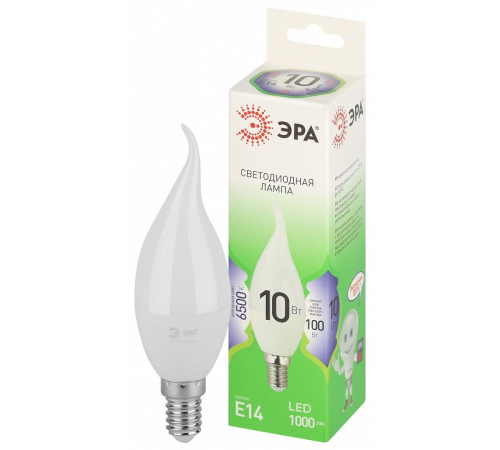 Лампа светодиодная Эра Green Line E14 10Вт 6500K LED BXS-10W-865-E14 GL