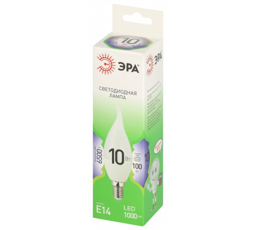 Лампа светодиодная Эра Green Line E14 10Вт 6500K LED BXS-10W-865-E14 GL