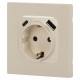 Розетка с заземлением и со шторкой и 2хUSB, без рамки Эра Эра 12 12-4108-02