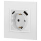 Розетка с заземлением и со шторкой и 2хUSB, без рамки Эра Эра Elegance 14-4108-01