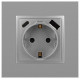 Розетка с заземлением и со шторкой и 2хUSB, без рамки Эра Эра Elegance 14-4108-03