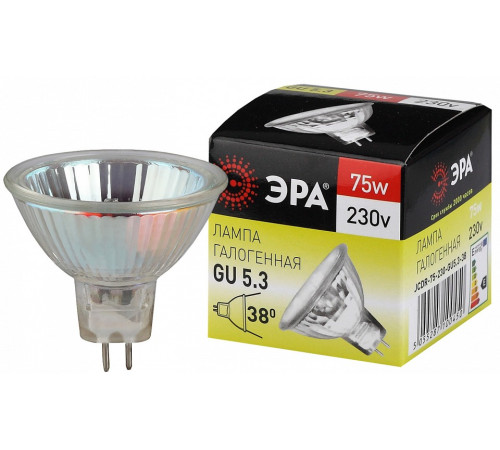 Лампа галогеновая Эра GU5.3-JCDR (MR16) -75W-230V-CL