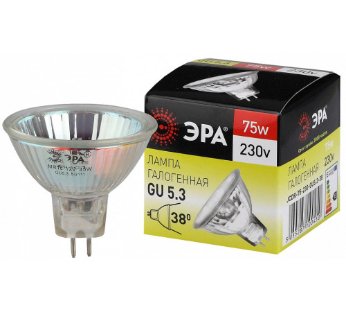 Лампа галогеновая Эра GU5.3-JCDR (MR16) -75W-230V-CL