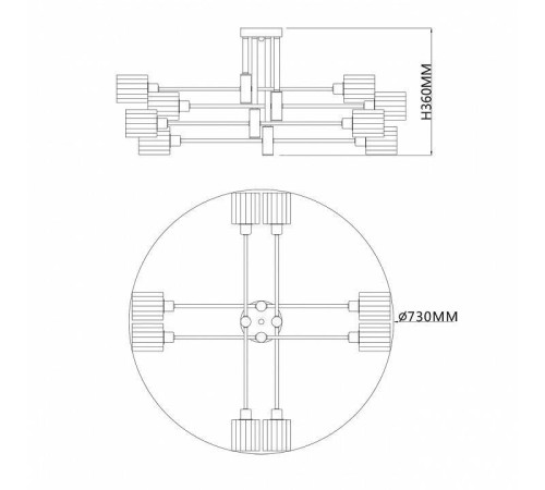 Люстра на штанге Escada Reflex 1140/8P
