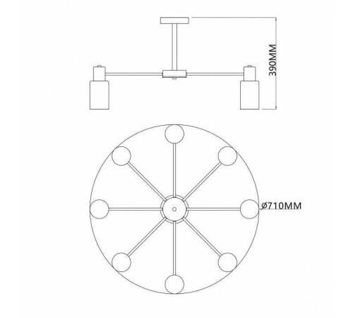 Люстра на штанге Escada Diversity 2120/8P Black