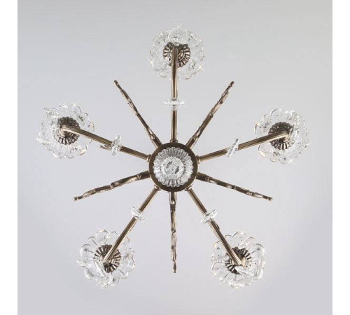 Подвесная люстра Eurosvet Elisha 3281/5 античная бронза/прозрачный хрусталь Strotskis