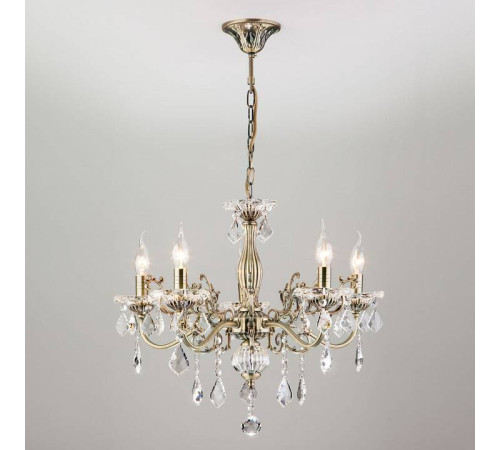 Подвесная люстра Eurosvet Elisha 3281/5 античная бронза/прозрачный хрусталь Strotskis