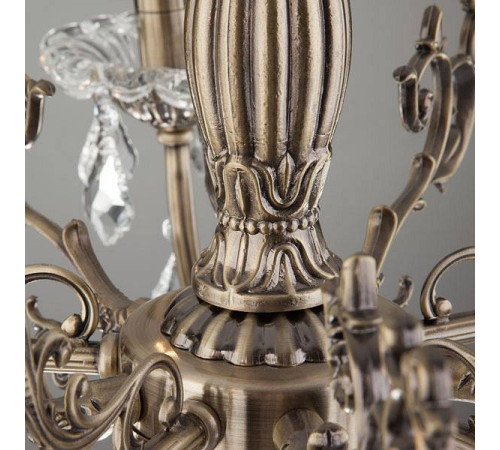 Подвесная люстра Eurosvet Elisha 3281/5 античная бронза/прозрачный хрусталь Strotskis