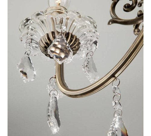 Подвесная люстра Eurosvet Elisha 3281/8 античная бронза/прозрачный хрусталь Strotskis