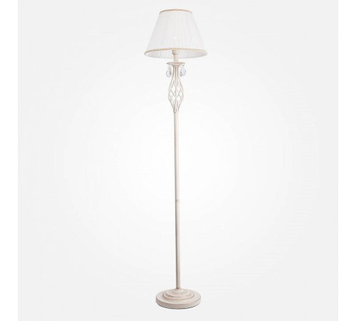 Торшер Eurosvet Amelia 10073/1 белый с золотом/прозрачный хрусталь Strotskis