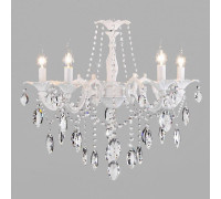 Подвесная люстра Eurosvet Veletta 10108/5 белый/прозрачный хрусталь Strotskis