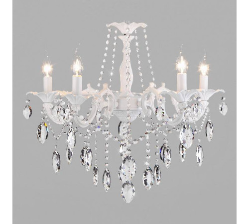 Подвесная люстра Eurosvet Veletta 10108/5 белый/прозрачный хрусталь Strotskis