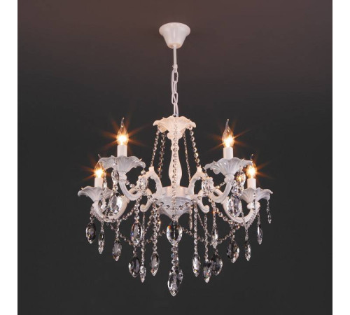 Подвесная люстра Eurosvet Veletta 10108/5 белый/прозрачный хрусталь Strotskis