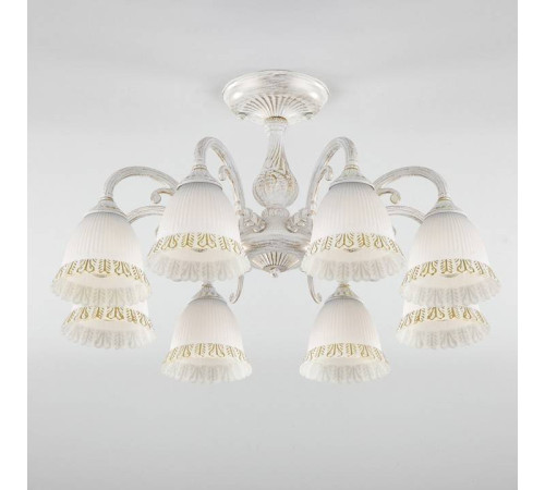 Люстра на штанге Eurosvet Campina 60107/8 белый с золотом