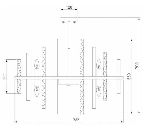 Люстра на штанге Bogate's Hollis 368/12 Smart
