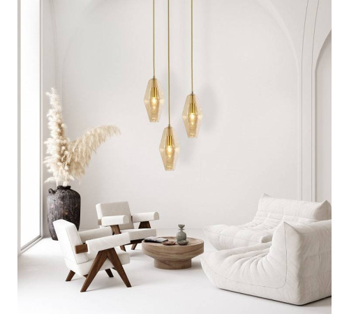 Подвесной светильник Eurosvet Prism 50236/3 янтарный