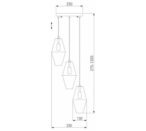Подвесной светильник Eurosvet Prism 50236/3 янтарный
