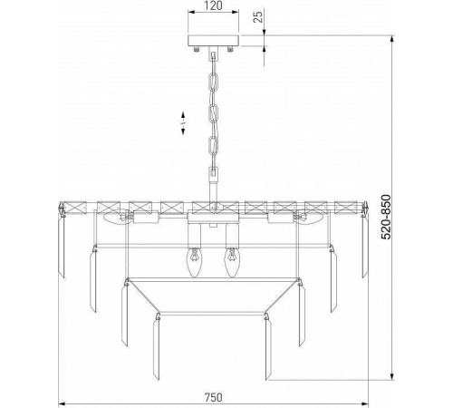 Подвесная люстра Eurosvet Elegante 10130/10 хром/прозрачный хрусталь Strotskis