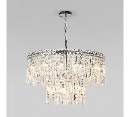 Подвесная люстра Eurosvet Blitz 60160 хром/ прозрачный хрусталь Strotskis