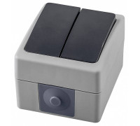 Выключатель двухклавишный влагозащищенный Stekker Велена 32753