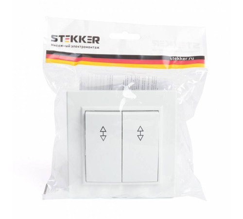 Выключатель двухклавишный Stekker Эрна 39919
