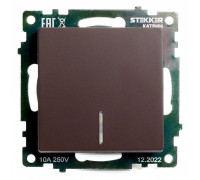 Выключатель одноклавишный с подсветкой без рамки Stekker Катрин 49022