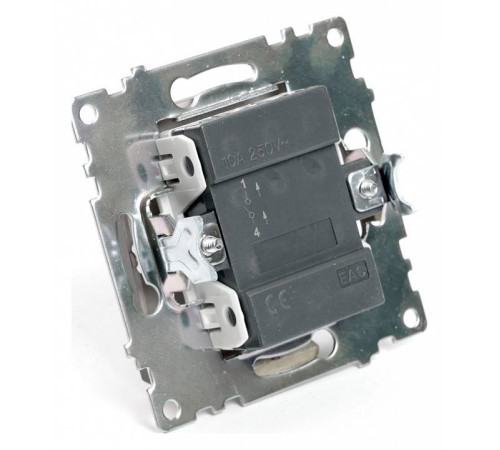 Выключатель одноклавишный с подсветкой без рамки Stekker Катрин 49022