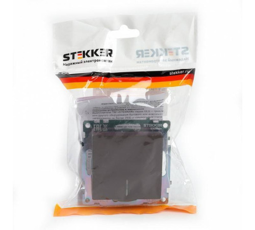 Выключатель одноклавишный с подсветкой без рамки Stekker Катрин 49022