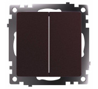 Выключатель двухклавишный без рамки Stekker Катрин 49170