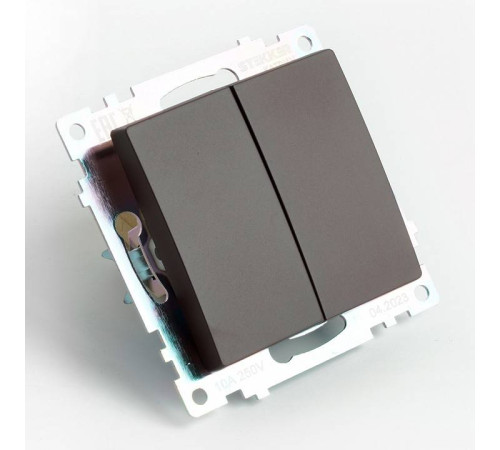 Выключатель двухклавишный без рамки Stekker Катрин 49170