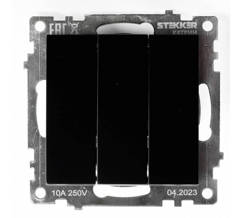 Выключатель трехклавишный без рамки Stekker Катрин 49172