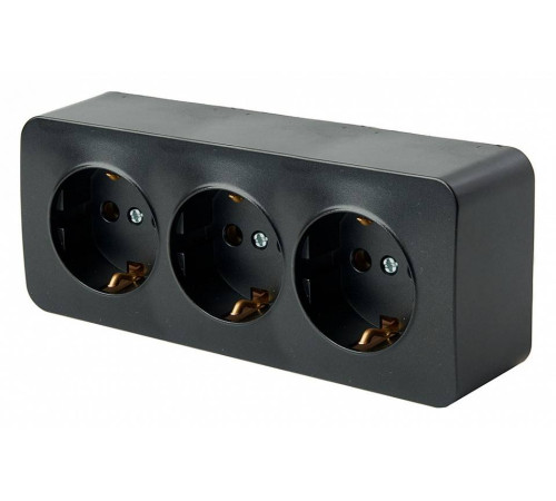 Розетка тройная с заземлением Stekker София 49502