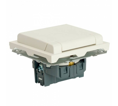 Розетка без заземления и с шторкой, без рамки с крышкой Stekker RST16-5112-01 49881