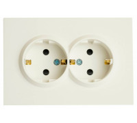 Розетка двойная без заземления и с шторкой, без рамки Stekker RST16-5114-01 49882