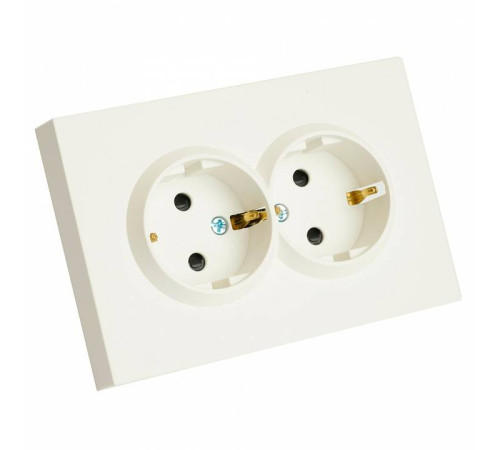 Розетка двойная без заземления и с шторкой, без рамки Stekker RST16-5114-01 49882