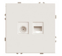 ТВ-розетка и розетка Ethernet RJ-45 без рамки Stekker Эмили 49898